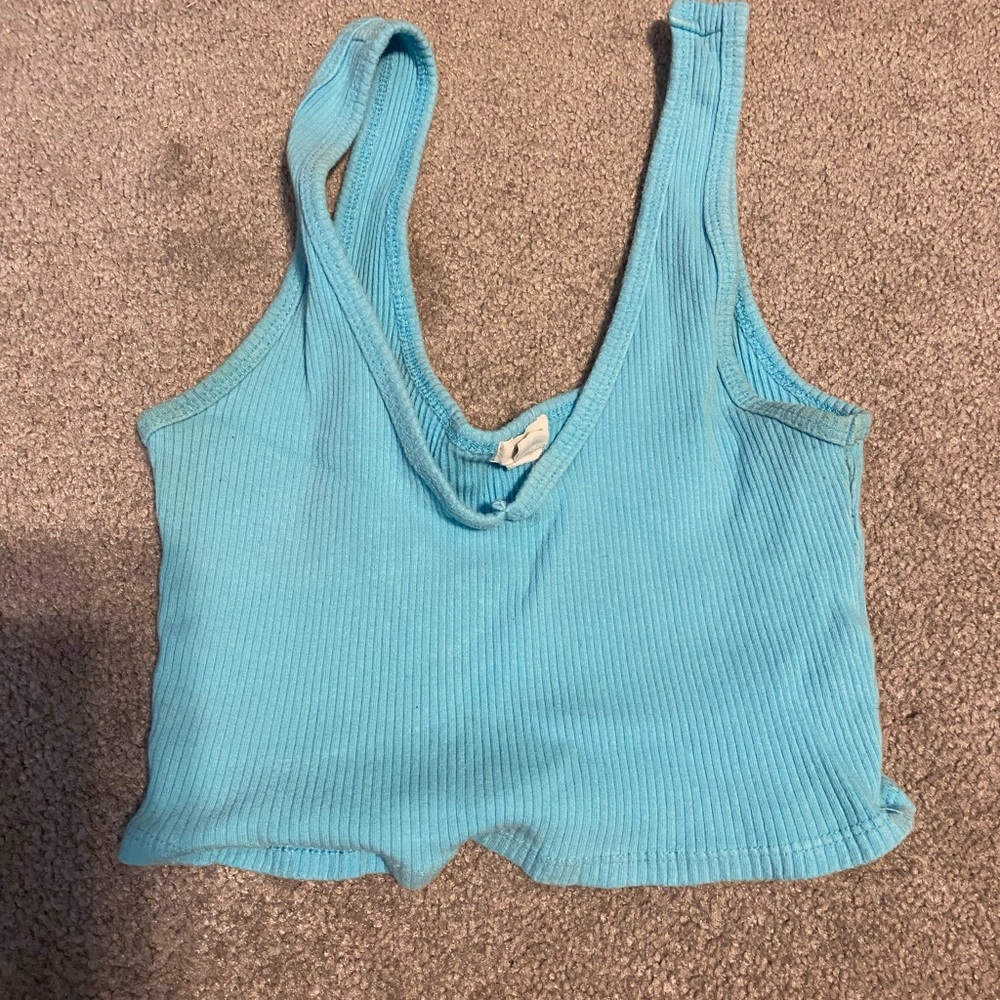 Garage Blue Cropped Tank Top